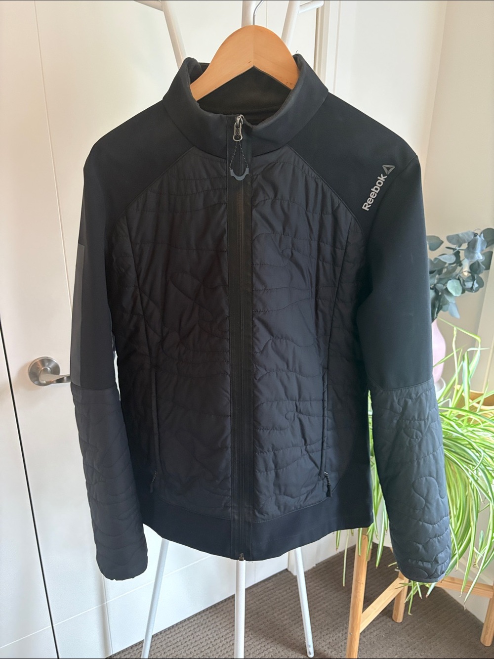 Reebok Men’s Black Jacket with Red Logo
